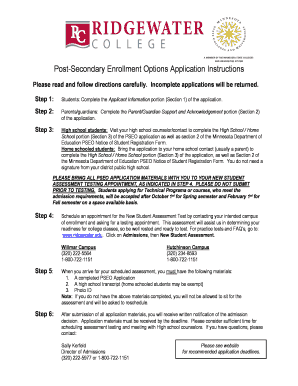 Post-Secondary Enrollment Options Application