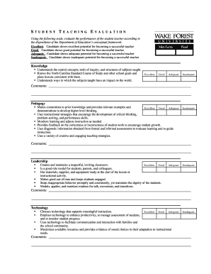 Teachers performance report - Using the following scale evaluate the performance of the - college wfu