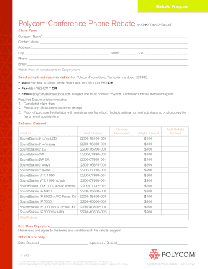 Polycom Conference Phones Special Limited-Time Rebate Offer