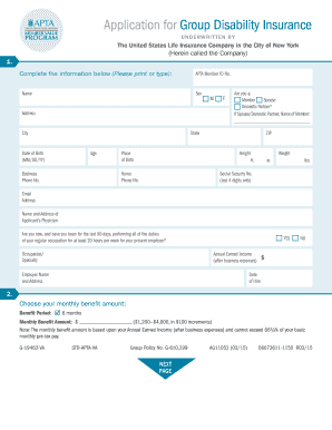 Group Disability Insurance Application