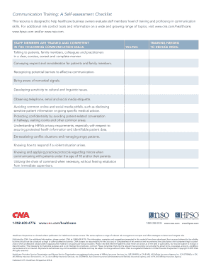 Communication Training: A Self-assessment Checklist