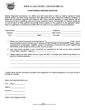 Patient Financial Assistance Application
