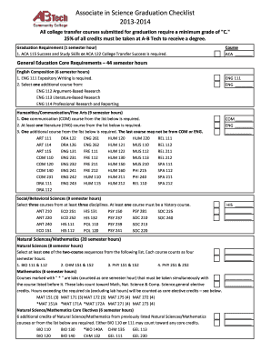Associate in Science Graduation Checklist