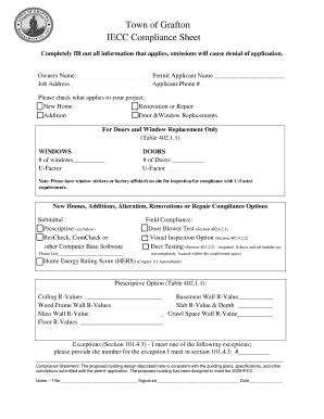 IECC Compliance Sheet