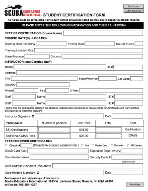 Student Certification Form