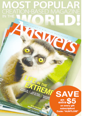 Answers Magazine Subscription Form