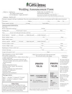 Wedding Announcement Form