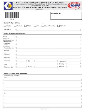 Malaysia Copyright Amendment Request