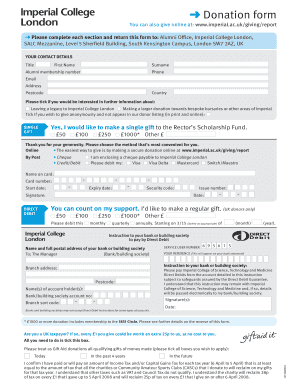 Imperial College London Donation Form