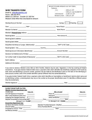 Wire Transfer Form