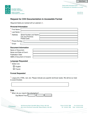 Request for CIHI Documentation in Accessible Format