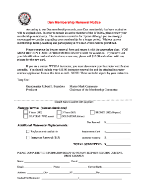 Dan Membership Renewal Notice