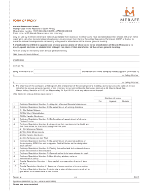 Merafe Resources Proxy Form