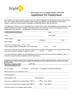 Application For Employment