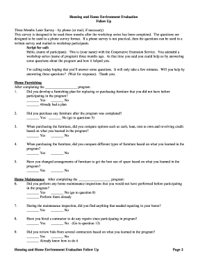 Sample script for roll call - Housting and Home Follow Up Tool - NEAFCS - neafcs