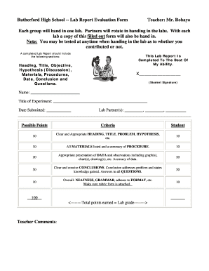 Rutherford High School -- Lab Report Evaluation Form - mail rutherfordschools