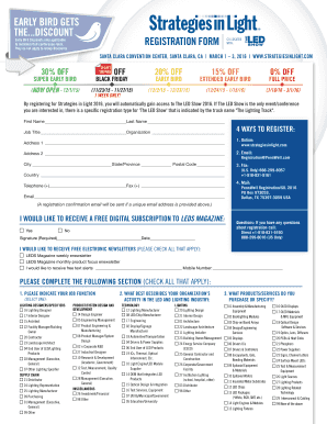 Strategies in Light Conference Registration Form