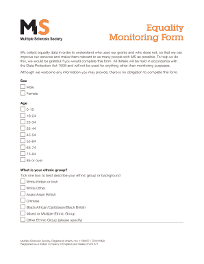 MS Equality and Diversity Form