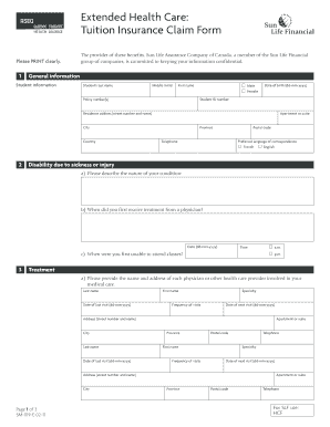 Tuition Insurance Claim Form