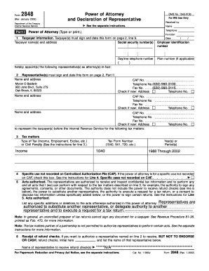 IRS Form 2848 Power of Attorney