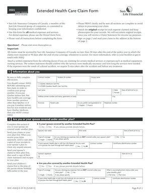 Extended Health Care Claim Form