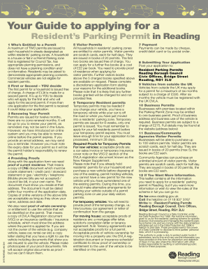 Resident’s Parking Permit Application