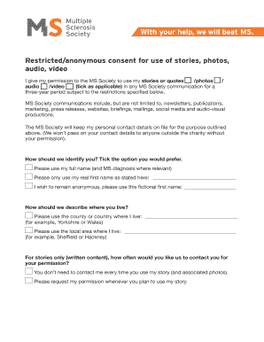 MS Society Media Consent Form