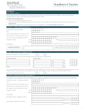 BCI Investment Transfer Form