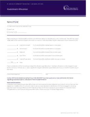 Investment Allocation Form
