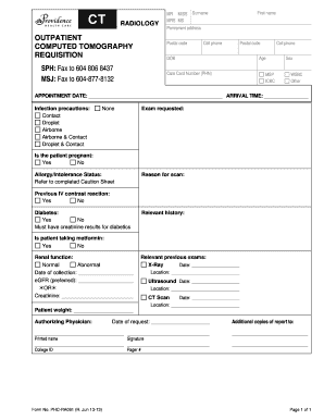 Medical Imaging Requisition Form