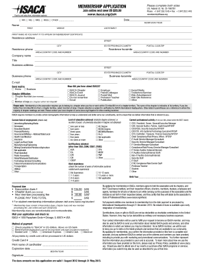 ISACA Membership Application Form