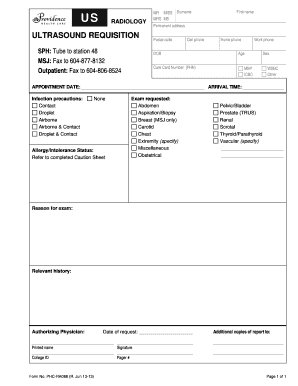 Ultrasound Requisition Form