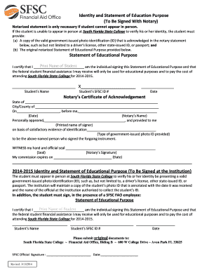 Identity and Statement of Educational Purpose