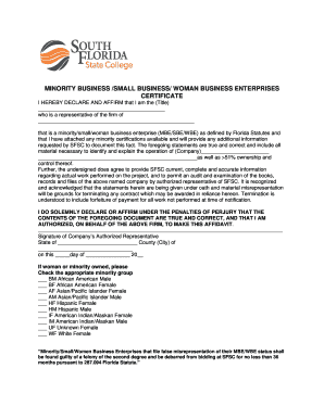Minority Business Enterprise Certification