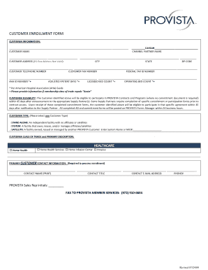 Customer Enrollment Form