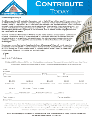 NeurosurgeryPAC Contribution Form