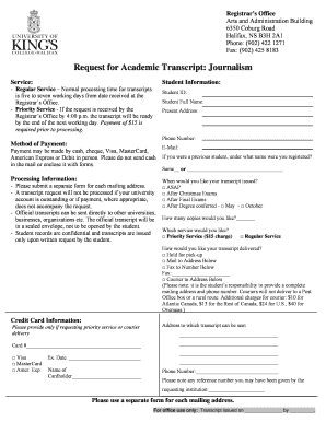 Request for Academic Transcript