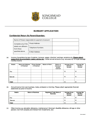 Bursary Application Form