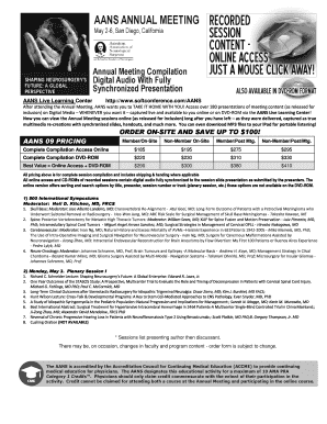 AANS Live Learning Center Order Form