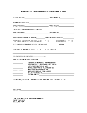Prenatal Diagnosis Information Form