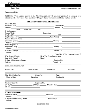 New Patient Medical Registration Form