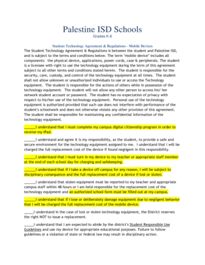 Student Technology Agreement & Regulations - Mobile Devices