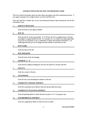 Site Information Form