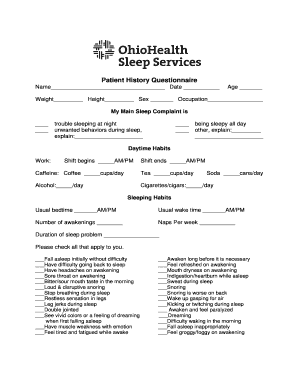 Patient History Questionnaire