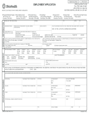 OhioHealth EMPLOYMENT APPLICATION TOLL FREE JOB LISTING