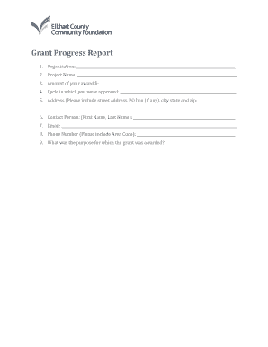 Grant Progress Report