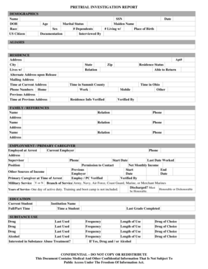 Pretrial Investigation Report
