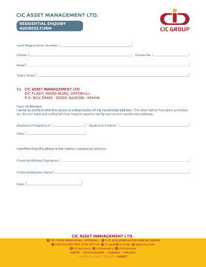 Residential Address Verification Form