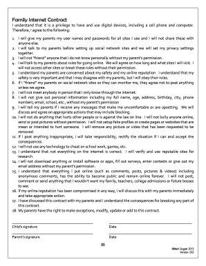 Family Internet Contract