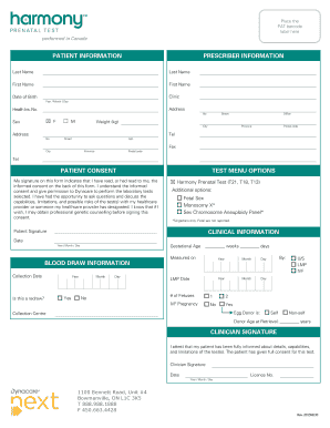 Harmony Prenatal Test Consent Form